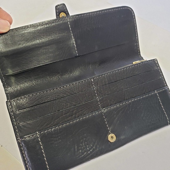 Celine Wallet Geniue Leather Black Envelope Card Holder Large Continental - Picture 3 of 12